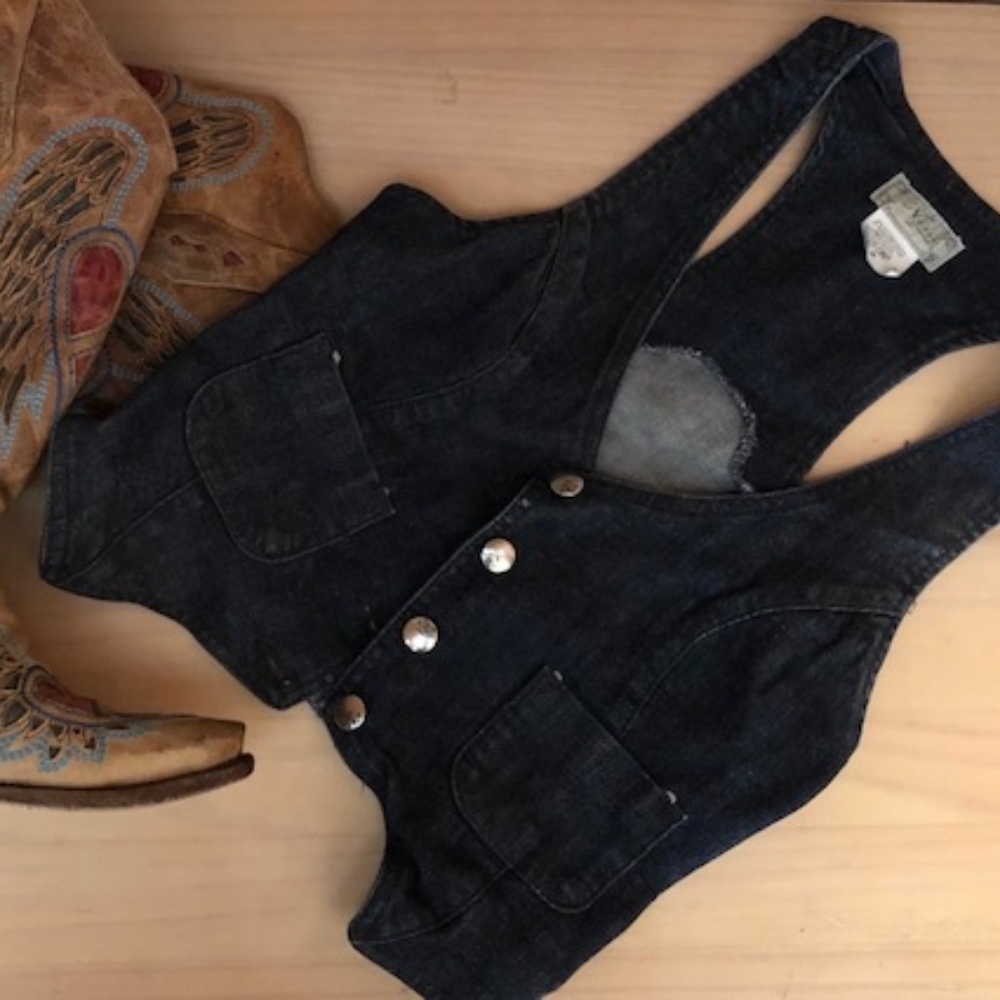 Nissi Jean Racerback Dark Wash Vest